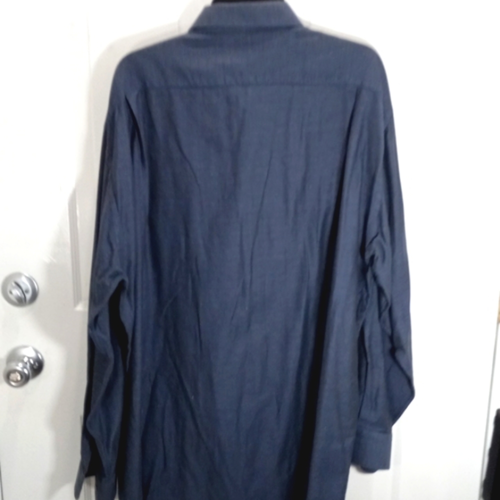 Luca diMarco Mens Sz 2 X Blue button down, 100% Cotton - Picture 5 of 9
